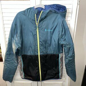 COTOPAXI Men's Jacket Green Blue Teca Calido Hooded Reversible Insulated Medium